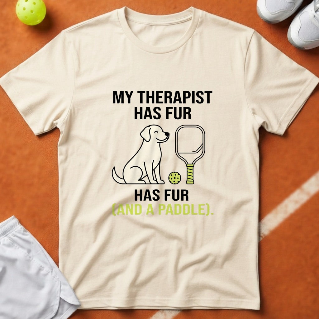 Pickleball Dog Therapist T-Shirt - Ivory [20260819224155]