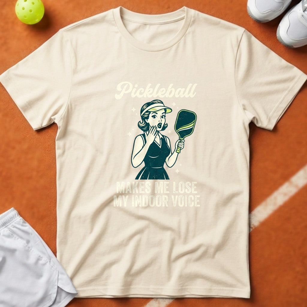 Pickleball Indoor Voice T-Shirt - Ivory [20260819224232]