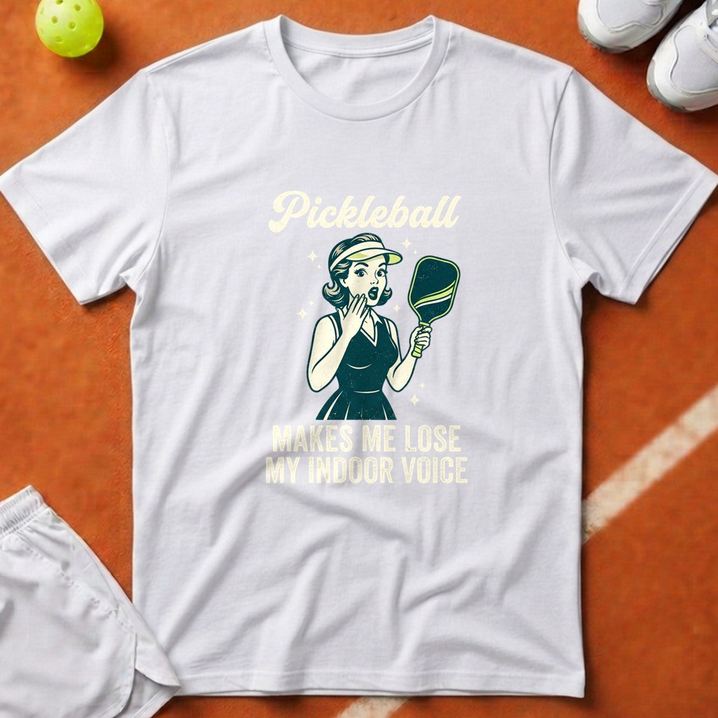 Pickleball Indoor Voice T-Shirt - White [20260819224232]