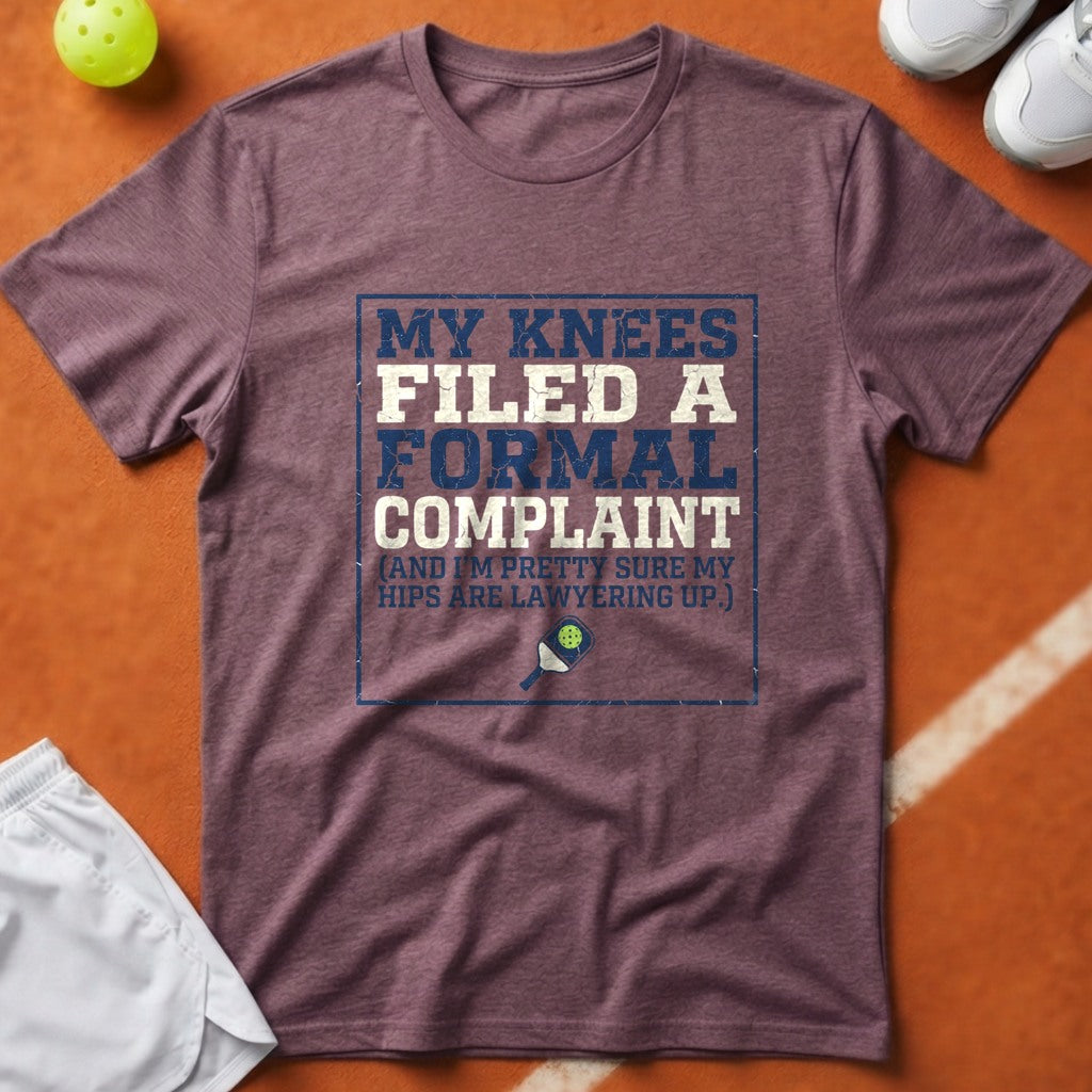 Pickleball Knees Formal Complaint T-Shirt - Berry [20260819224251]
