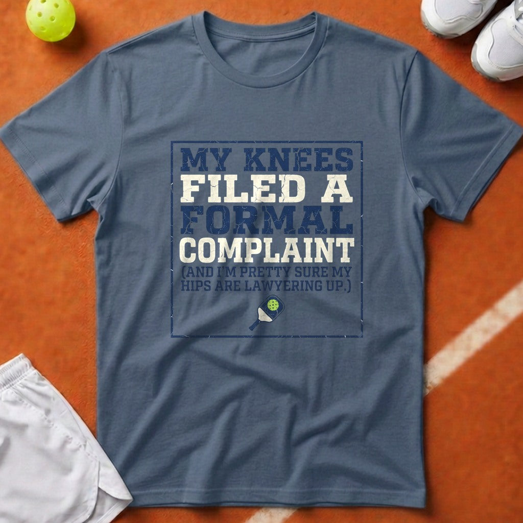 Pickleball Knees Formal Complaint T-Shirt - Blue Jean [20260819224251]