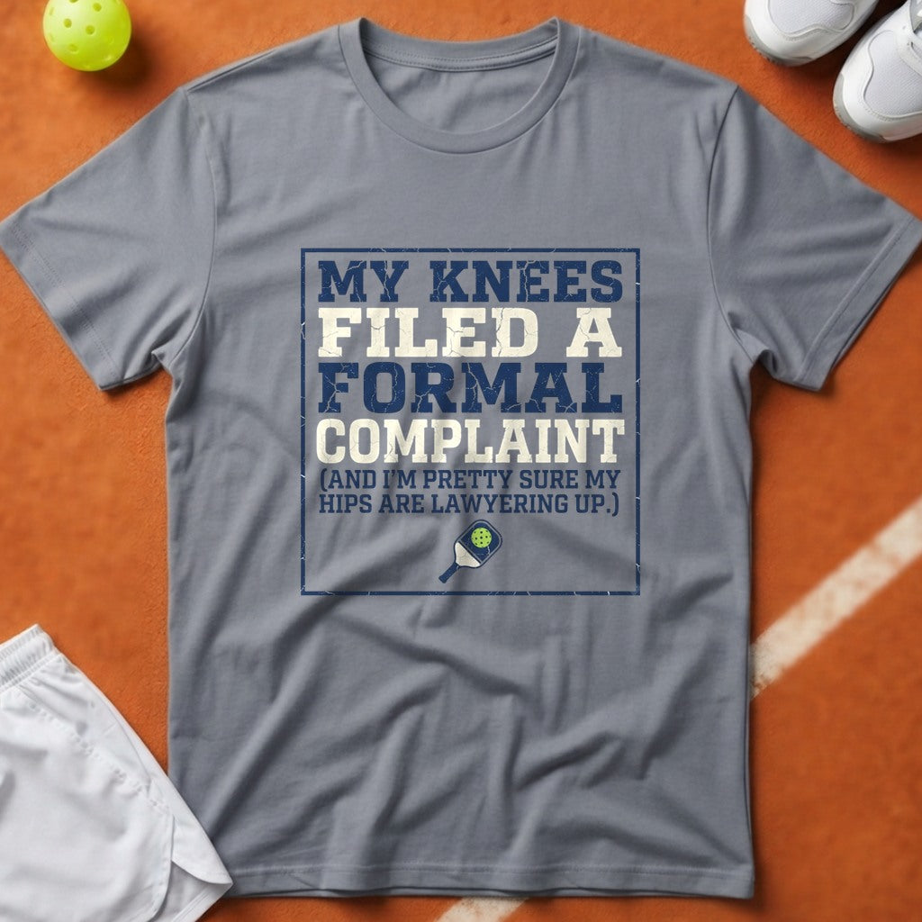 Pickleball Knees Formal Complaint T-Shirt - Grey [20260819224251]