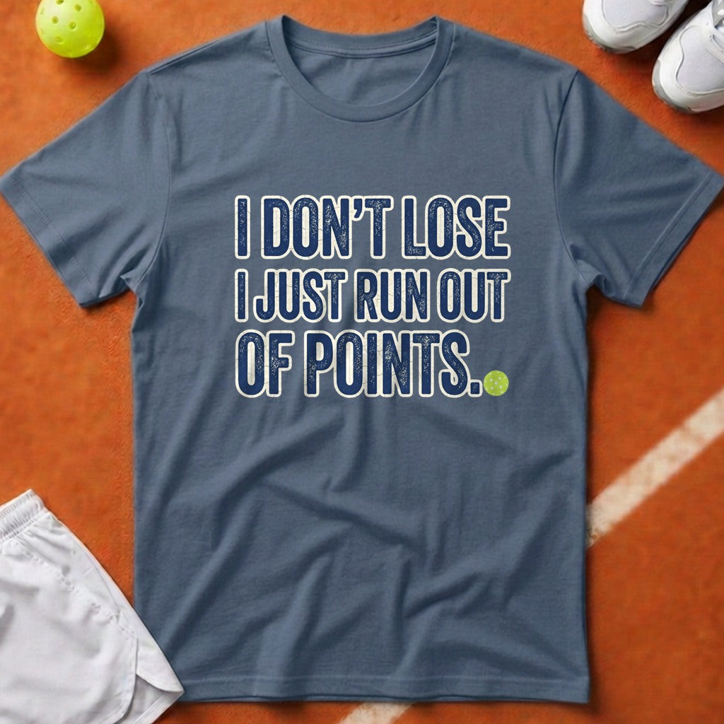 Pickleball Out Of Points T-Shirt - Blue Jean [20260819224404]