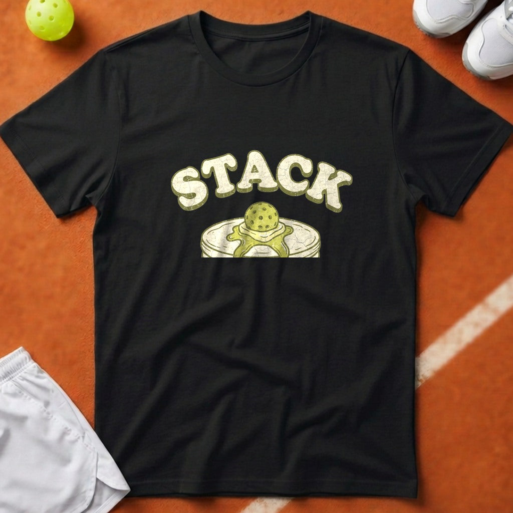 Pickleball Pancake Stack T-Shirt - Black [20260819224423]