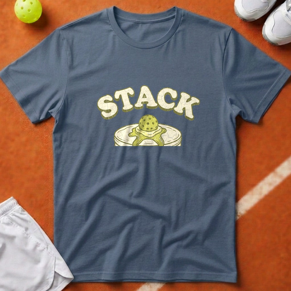 Pickleball Pancake Stack T-Shirt - Blue Jean [20260819224423]
