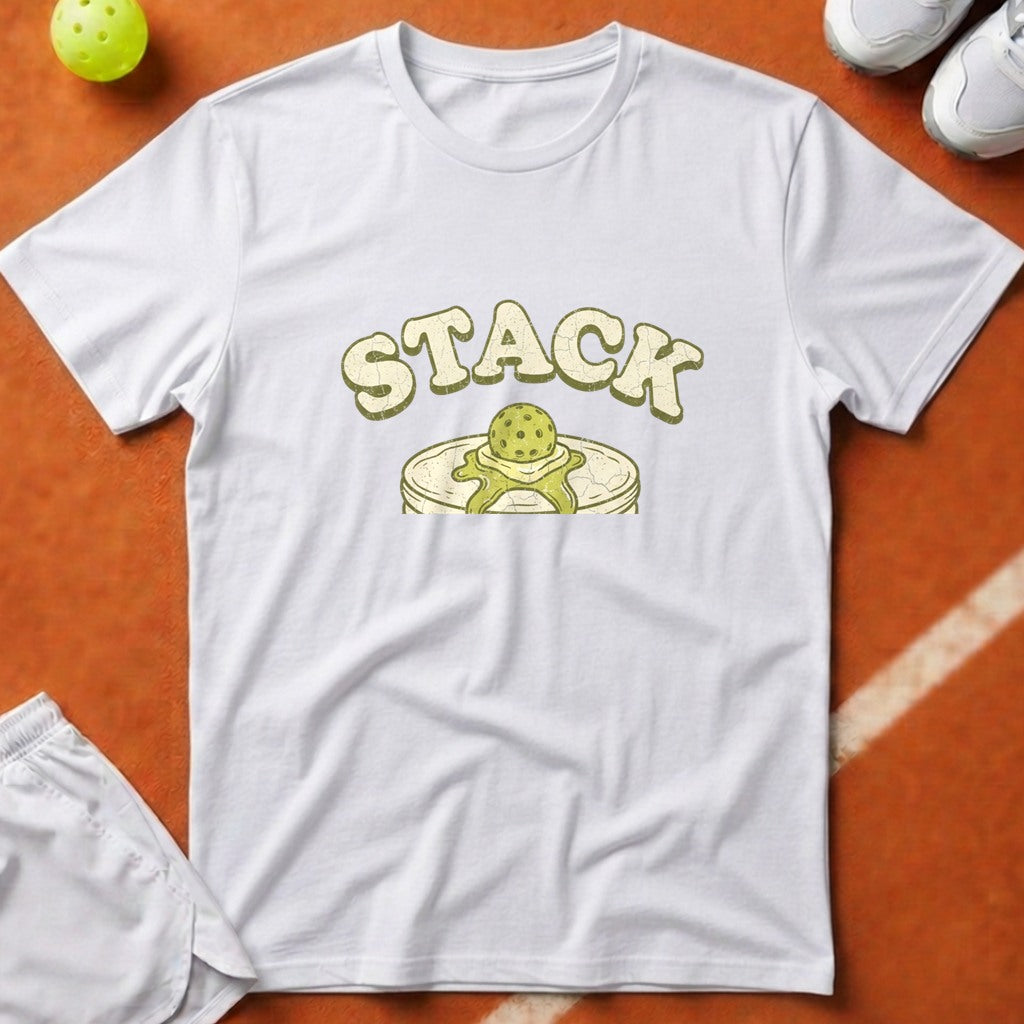 Pickleball Pancake Stack T-Shirt - White [20260819224423]