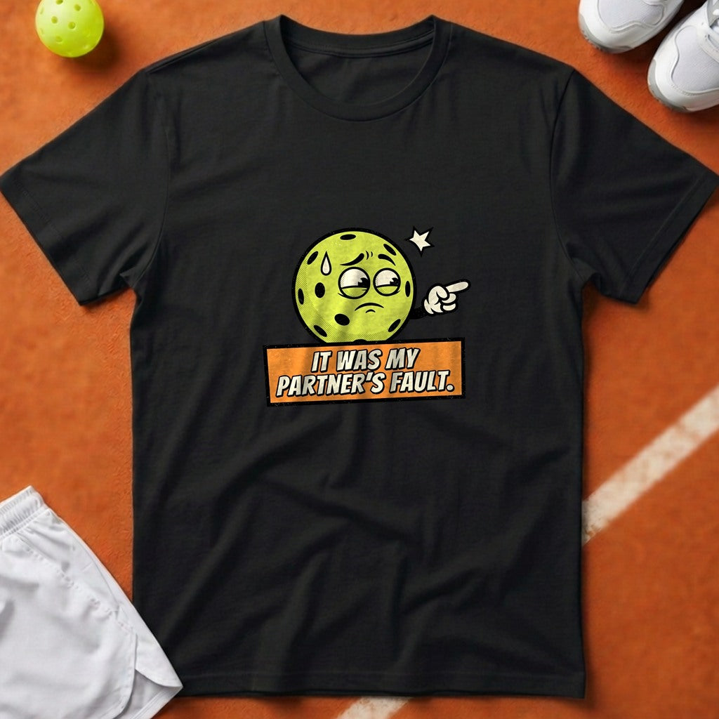 Pickleball Partners Fault T-Shirt - Black [20260819224442]