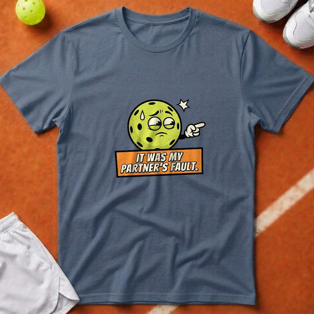 Pickleball Partners Fault T-Shirt - Blue Jean [20260819224442]