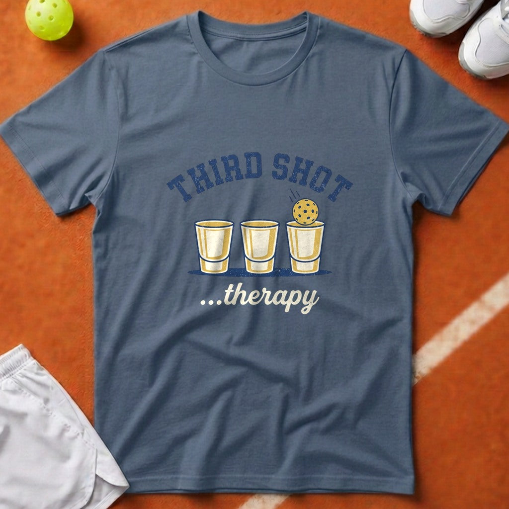 Pickleball Third Shot Therapy T-Shirt - Blue Jean [20260819224536]