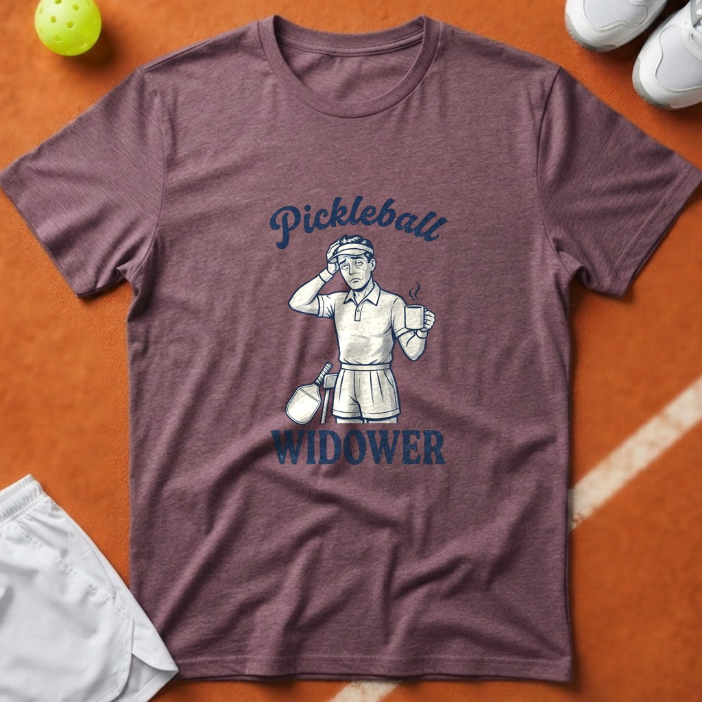 Pickleball Widower T-Shirt - Berry [20260819224555]