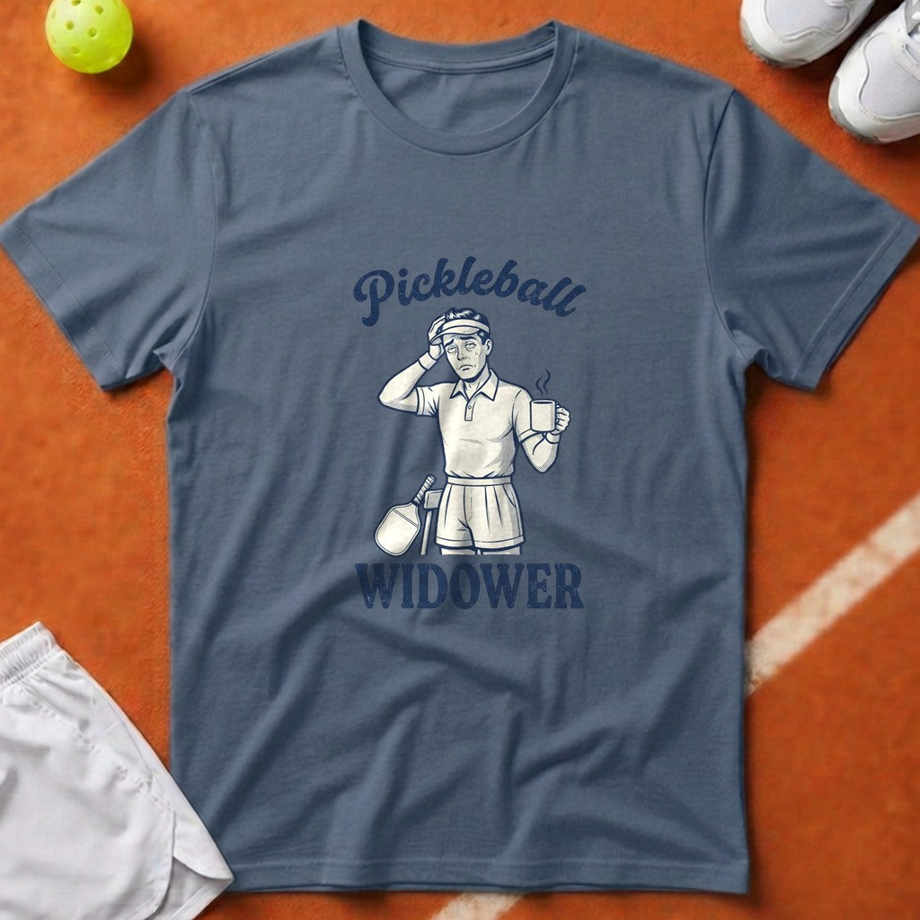 Pickleball Widower T-Shirt - Blue Jean [20260819224555]