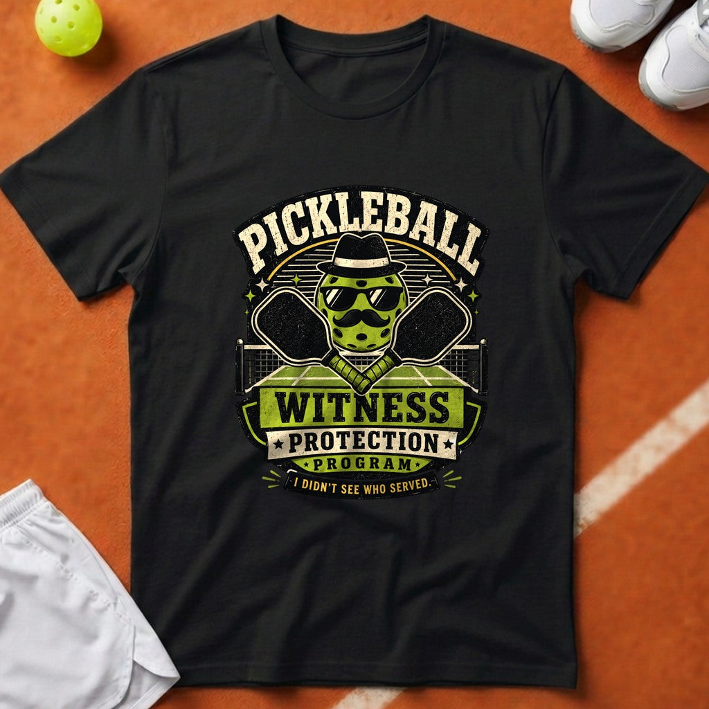 Pickleball Witness Protection T-Shirt - Black [20260819232128]
