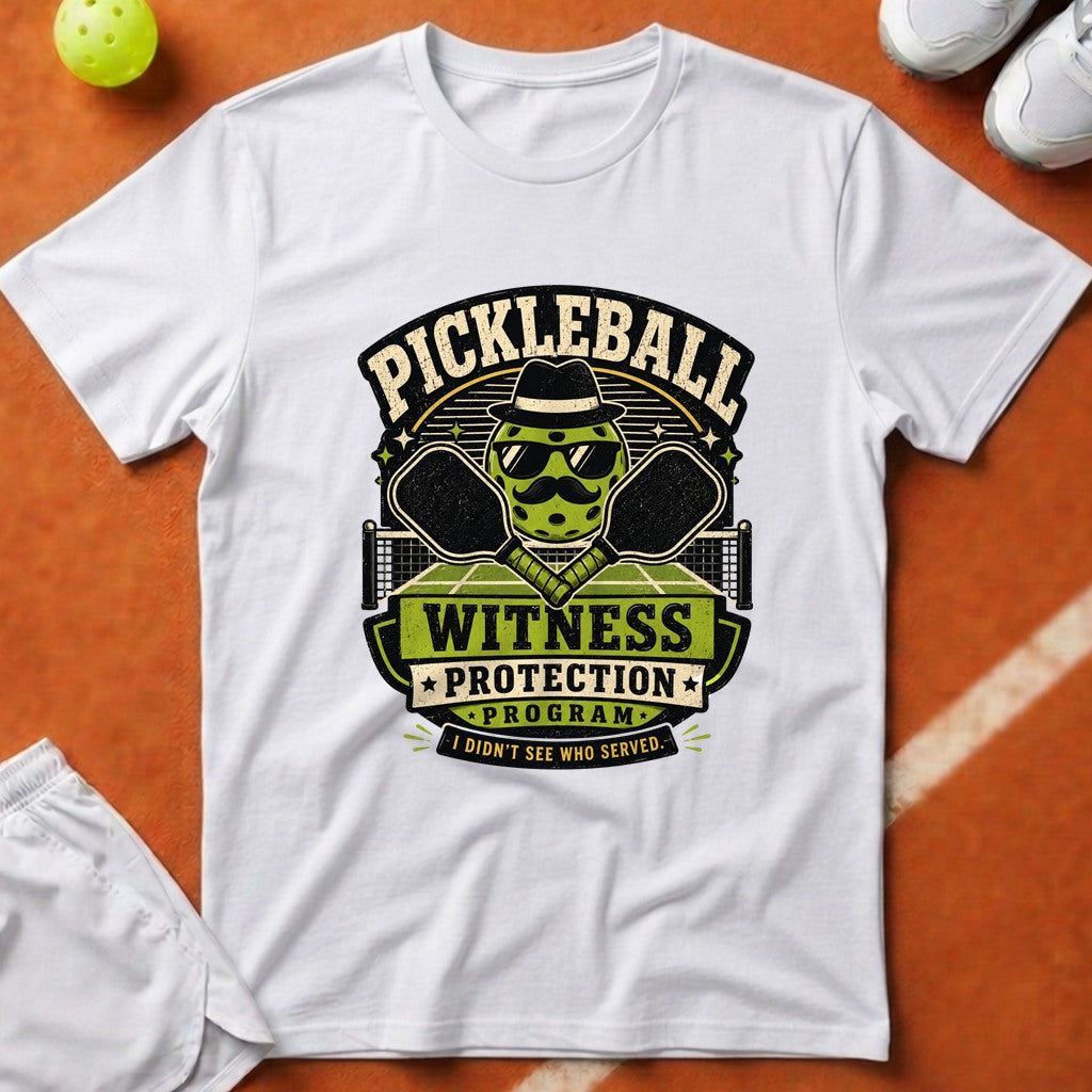 Pickleball Witness Protection T-Shirt - White [20260819232128]