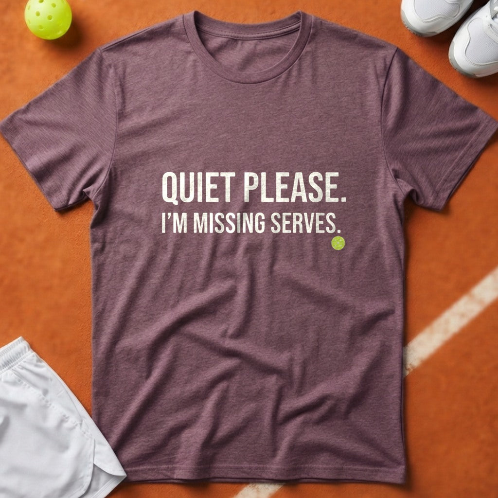 Quiet Please Missing Serves T-Shirt - Berry [20260819232206]