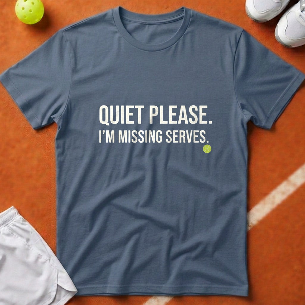Quiet Please Missing Serves T-Shirt - Blue Jean [20260819232206]