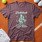 Retro Pickleball Therapy T-Shirt - Berry [20260819224633]