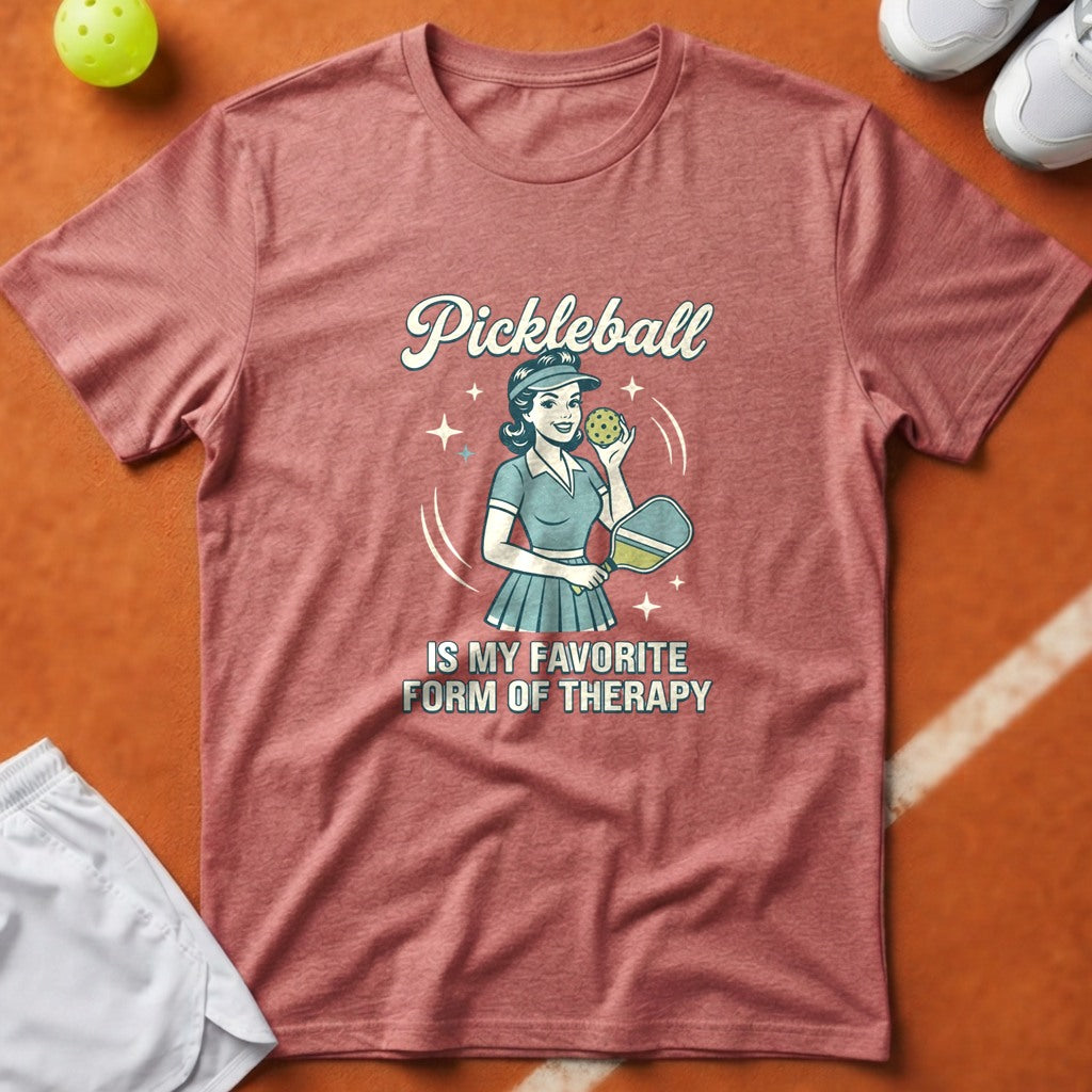 Retro Pickleball Therapy T-Shirt - Watermelon [20260819224633]
