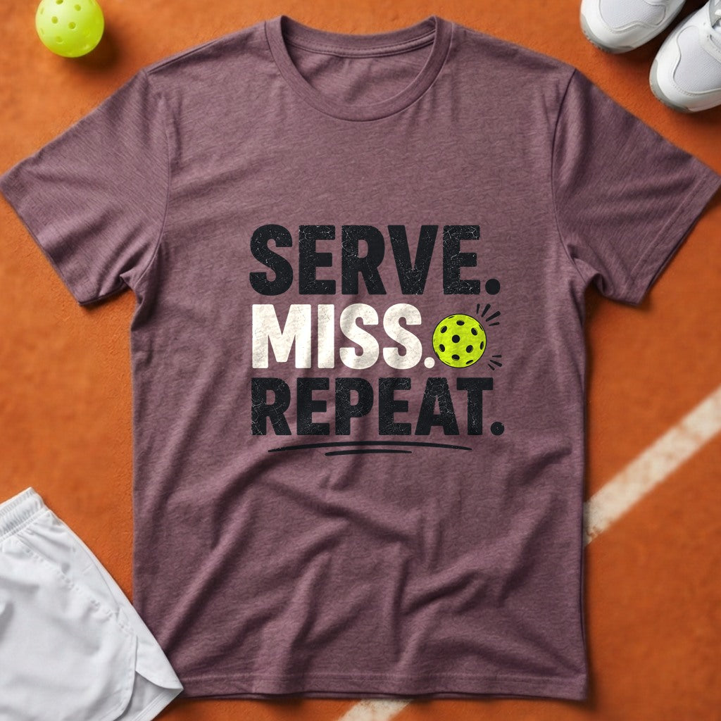 Serve Miss Repeat Pickleball T-Shirt - Berry [20260819232243]