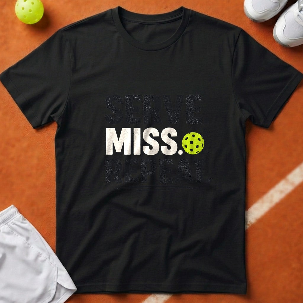 Serve Miss Repeat Pickleball T-Shirt - Black [20260819232243]