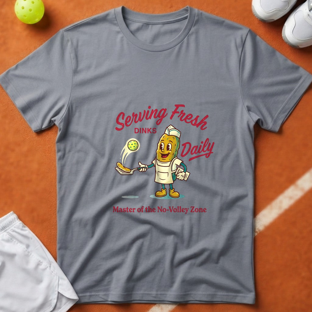 Serving Fresh Dinks T-Shirt - Grey [20260819232303]