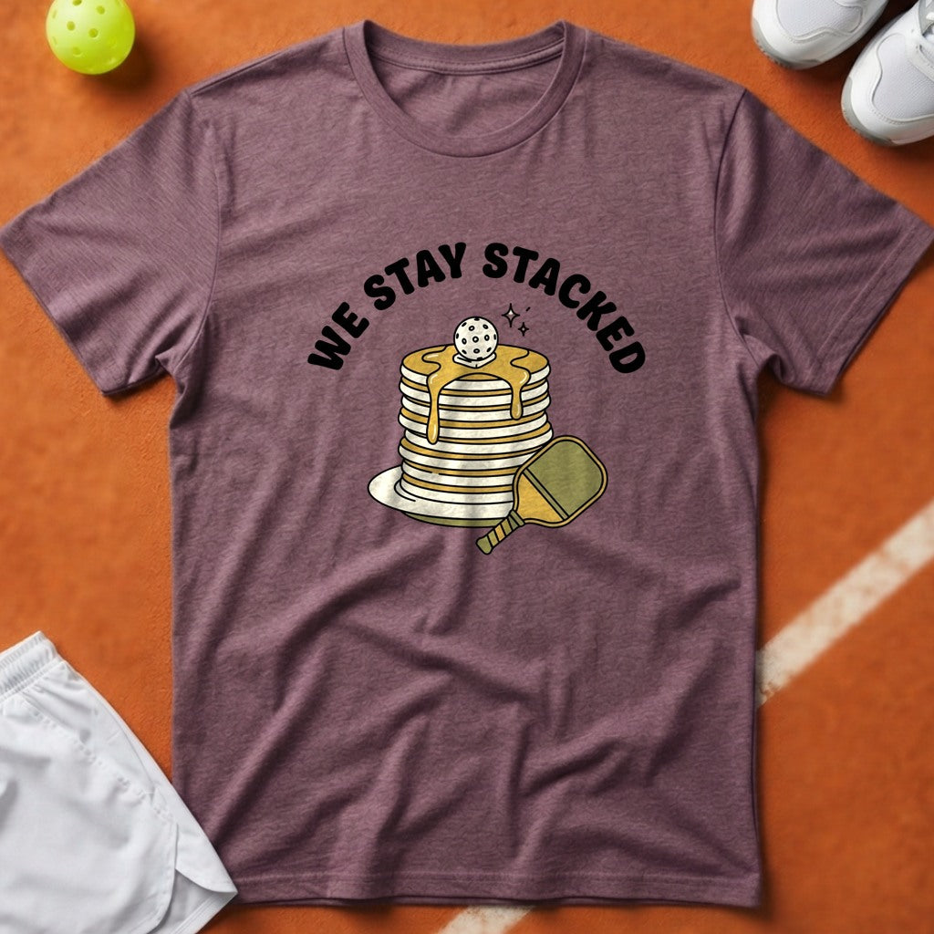 We Stay Stacked Pickleball T-Shirt - Berry [20260819225030]