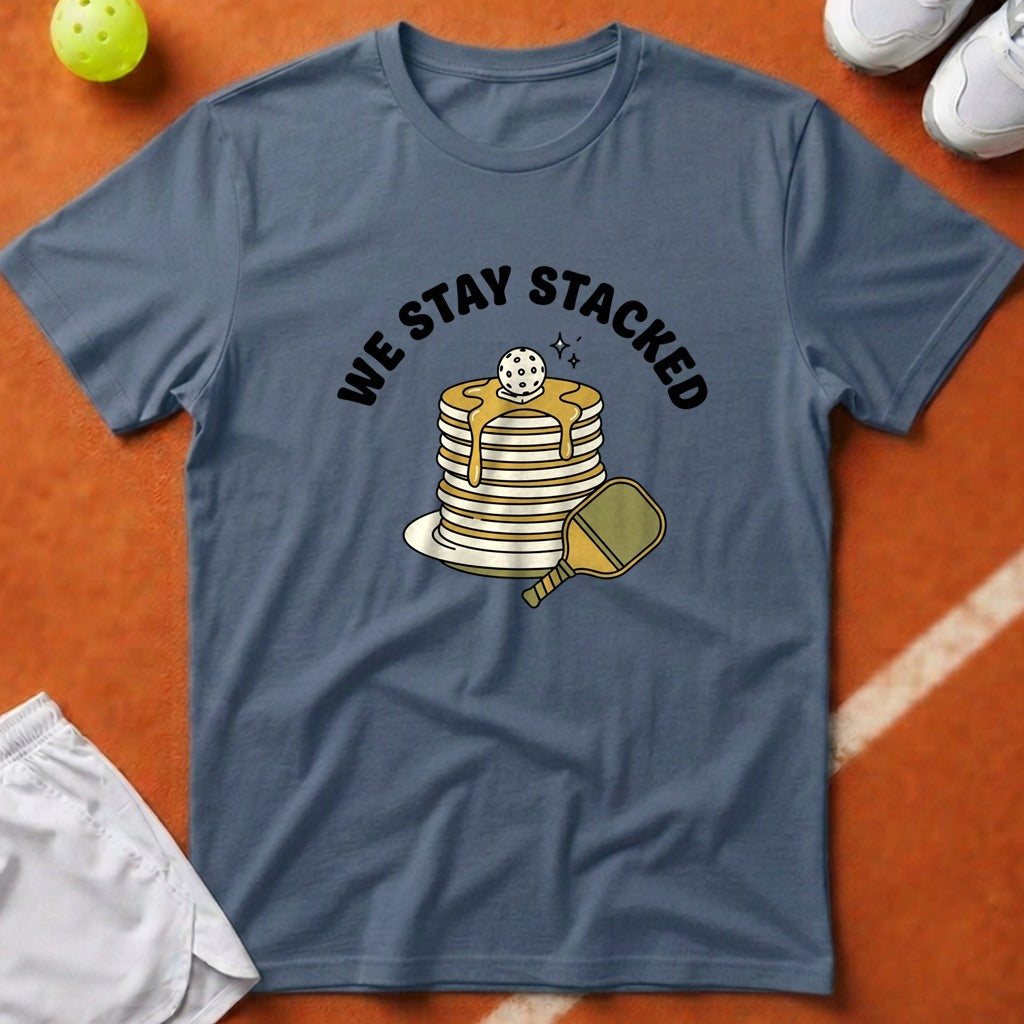 We Stay Stacked Pickleball T-Shirt - Blue Jean [20260819225030]