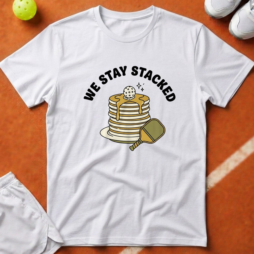 We Stay Stacked Pickleball T-Shirt - White [20260819225030]