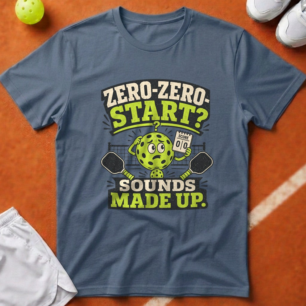Zero Zero Start Pickleball T-Shirt - Blue Jean [20260819232358]