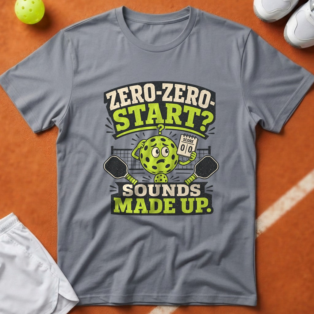 Zero Zero Start Pickleball T-Shirt - Grey [20260819232358]
