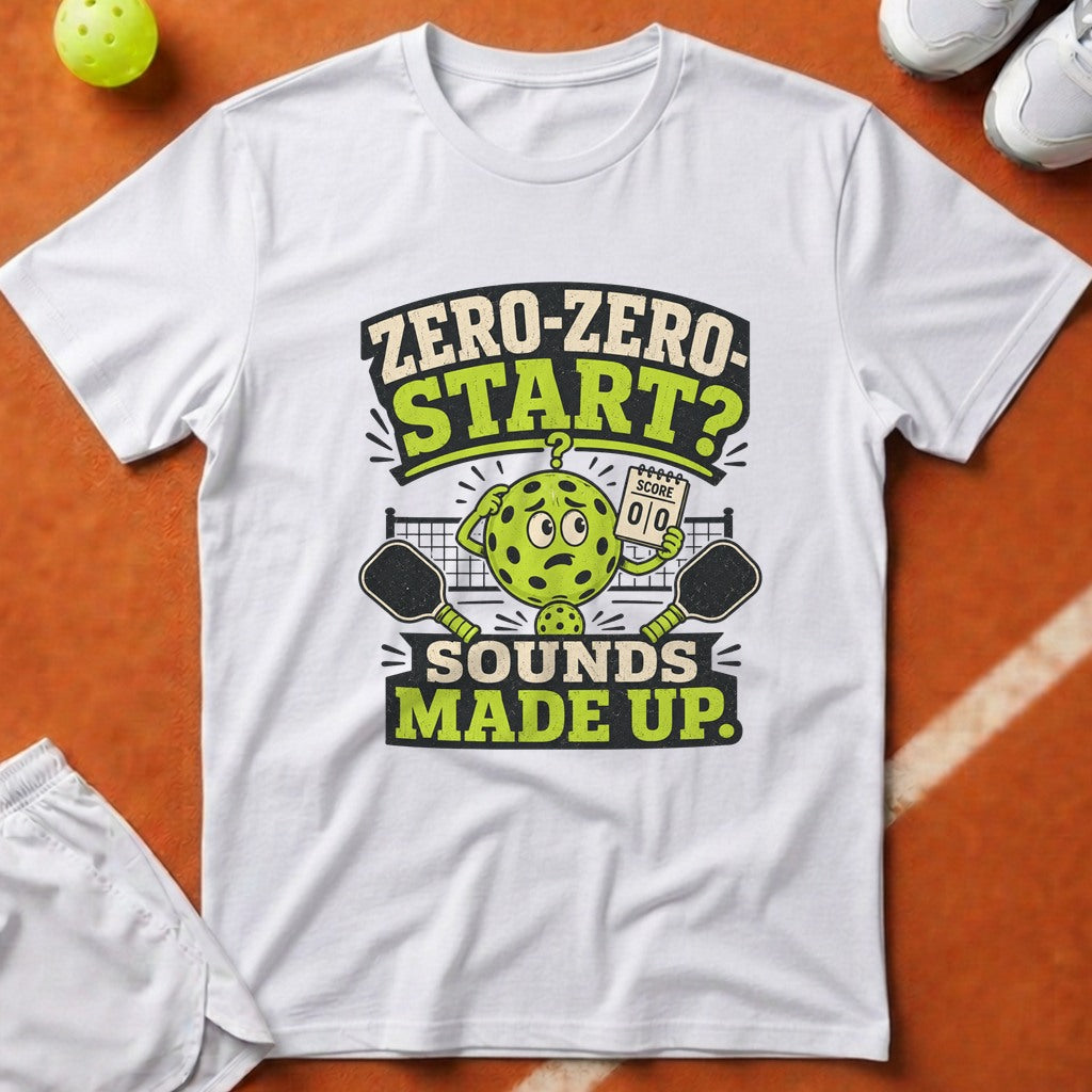 Zero Zero Start Pickleball T-Shirt - White [20260819232358]
